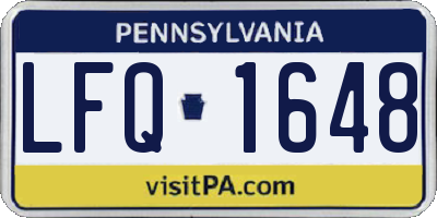 PA license plate LFQ1648