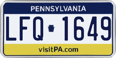 PA license plate LFQ1649