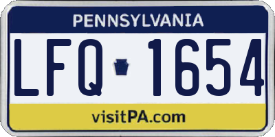 PA license plate LFQ1654