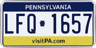 PA license plate LFQ1657