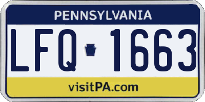 PA license plate LFQ1663