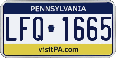 PA license plate LFQ1665