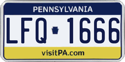 PA license plate LFQ1666