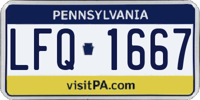 PA license plate LFQ1667