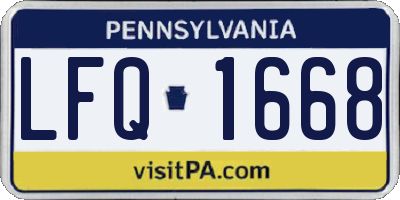 PA license plate LFQ1668