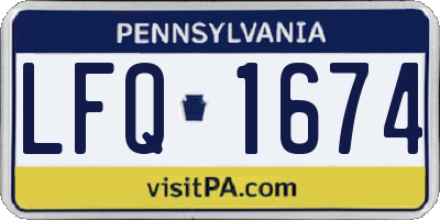 PA license plate LFQ1674