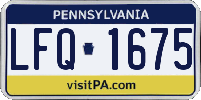 PA license plate LFQ1675