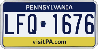 PA license plate LFQ1676