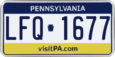 PA license plate LFQ1677