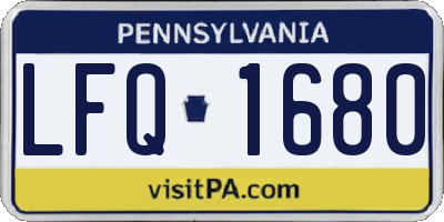 PA license plate LFQ1680