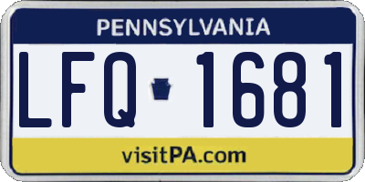 PA license plate LFQ1681