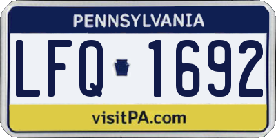 PA license plate LFQ1692