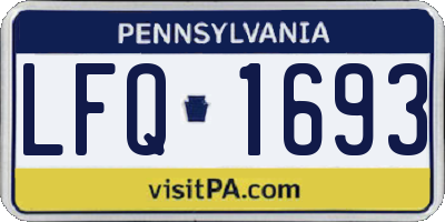 PA license plate LFQ1693