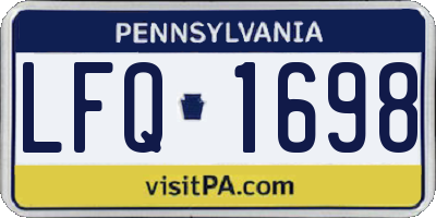 PA license plate LFQ1698