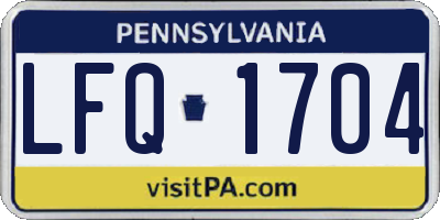 PA license plate LFQ1704