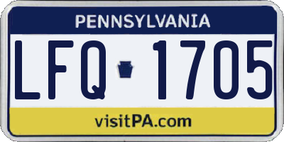 PA license plate LFQ1705