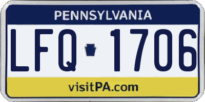 PA license plate LFQ1706
