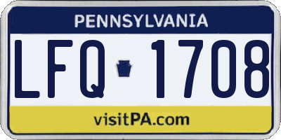 PA license plate LFQ1708