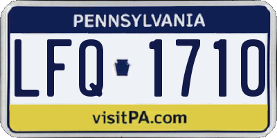 PA license plate LFQ1710