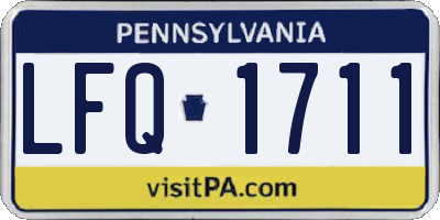 PA license plate LFQ1711