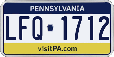 PA license plate LFQ1712