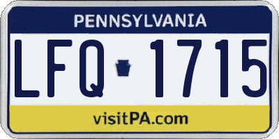PA license plate LFQ1715