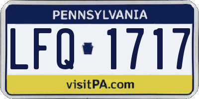 PA license plate LFQ1717
