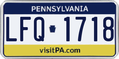 PA license plate LFQ1718