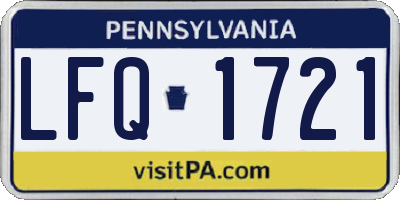 PA license plate LFQ1721