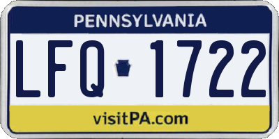 PA license plate LFQ1722