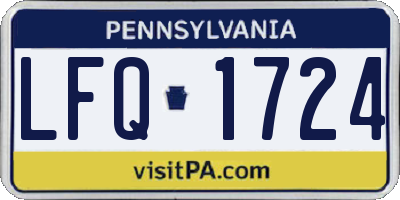PA license plate LFQ1724