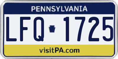 PA license plate LFQ1725