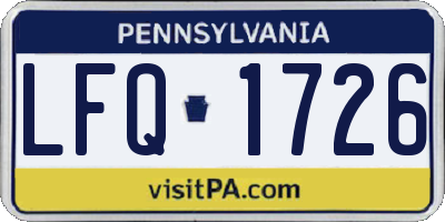 PA license plate LFQ1726
