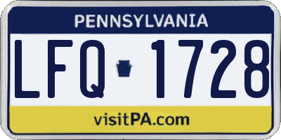 PA license plate LFQ1728
