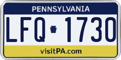 PA license plate LFQ1730
