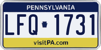 PA license plate LFQ1731
