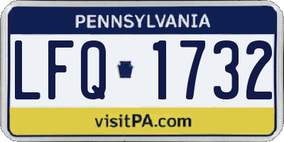 PA license plate LFQ1732