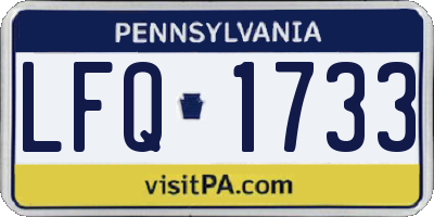 PA license plate LFQ1733