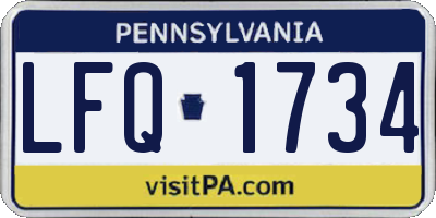 PA license plate LFQ1734
