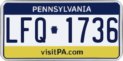 PA license plate LFQ1736