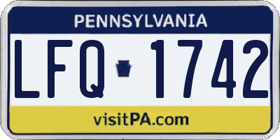 PA license plate LFQ1742