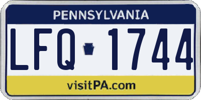 PA license plate LFQ1744