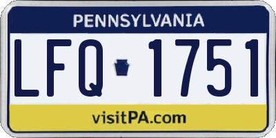 PA license plate LFQ1751