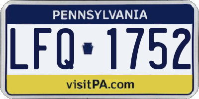 PA license plate LFQ1752