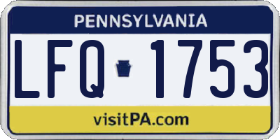PA license plate LFQ1753