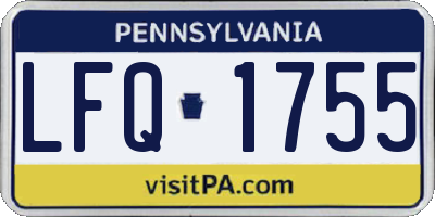 PA license plate LFQ1755