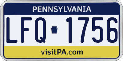 PA license plate LFQ1756