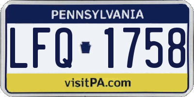PA license plate LFQ1758