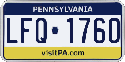 PA license plate LFQ1760