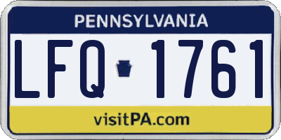 PA license plate LFQ1761